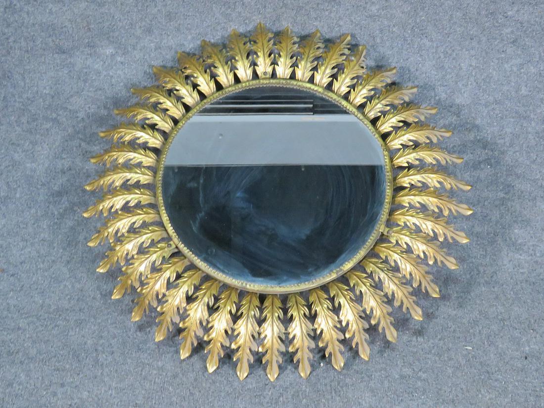 GILT METAL SUNBURST MIRROR (1 of 4)