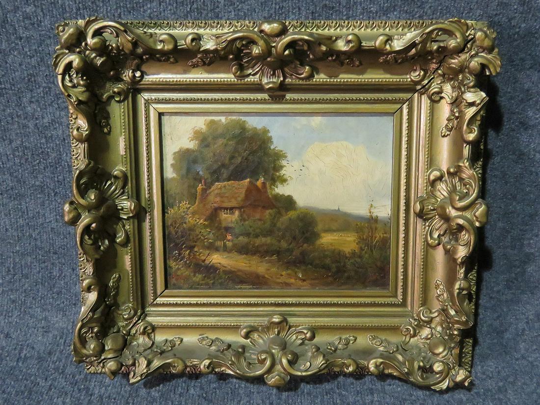 LANDSCAPE PAINTING WITH COTTAGE (1 of 4)