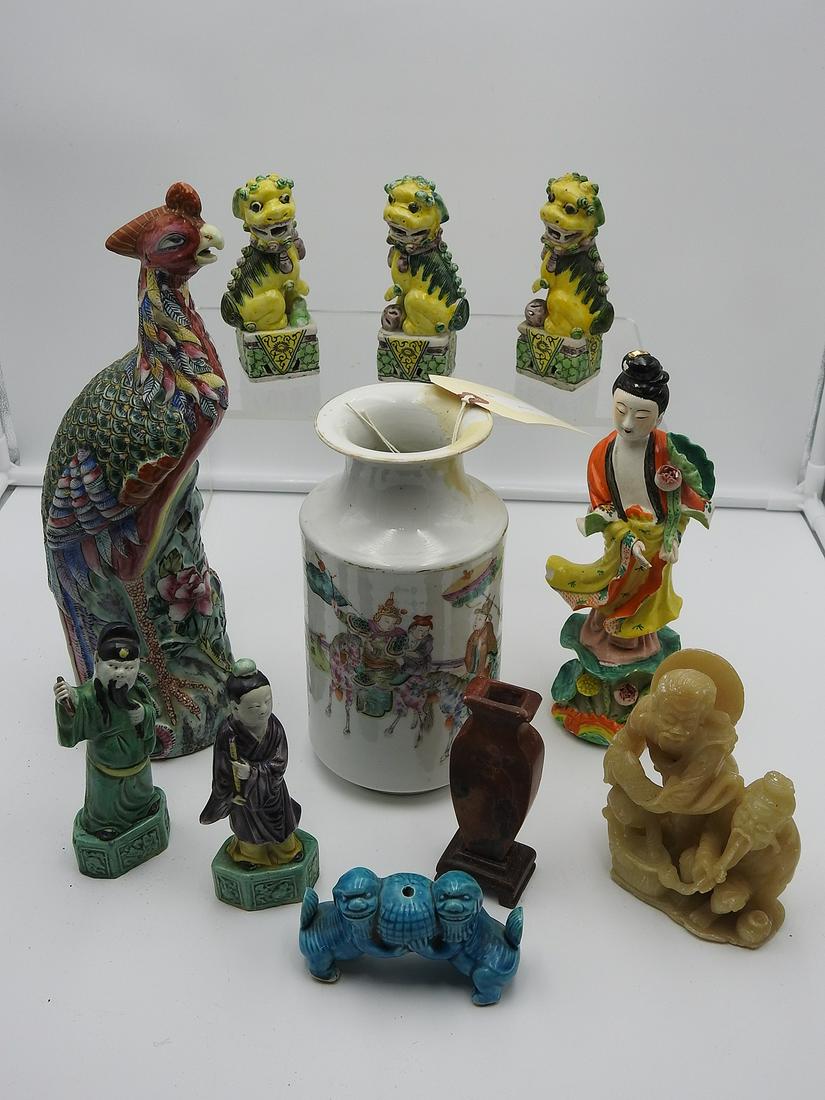 11 PC CHINESE FOO DOGS AND FIGURES (1 of 6)