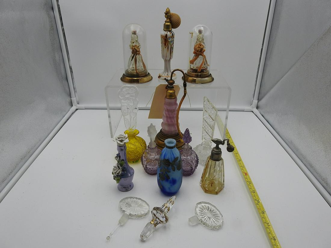 14 PC ART DECO CUT GLASS AND PERFUME BOTTLES (1 of 8)