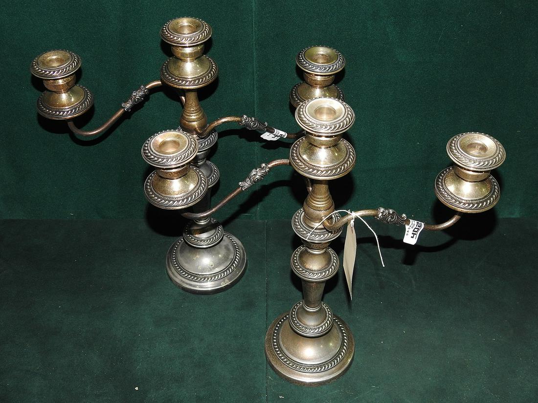 PAIR SILVERPLATE CANDLEABRAS (1 of 4)