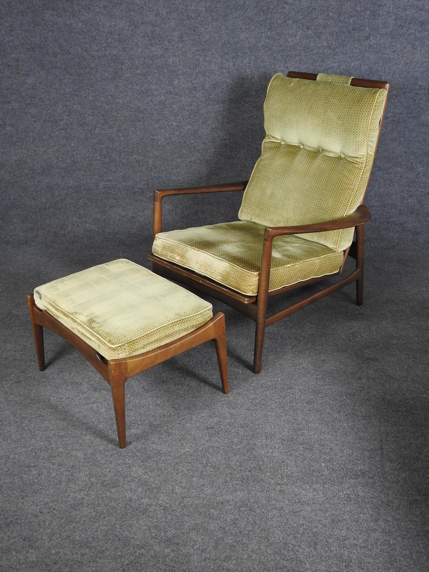 DANISH LOUNGE CHAIR & OTTOMAN IMPORTED BY SELIG (1 of 12)