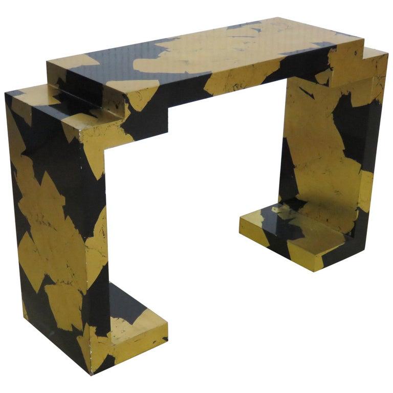JAMES MONT STYLE EBONIZED & GILDED CONSOLE TABLE (1 of 9)
