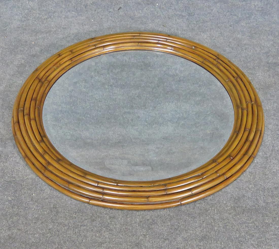 SIGNED ETHAN ALLEN FAUX BAMBOO MIRROR (1 of 5)