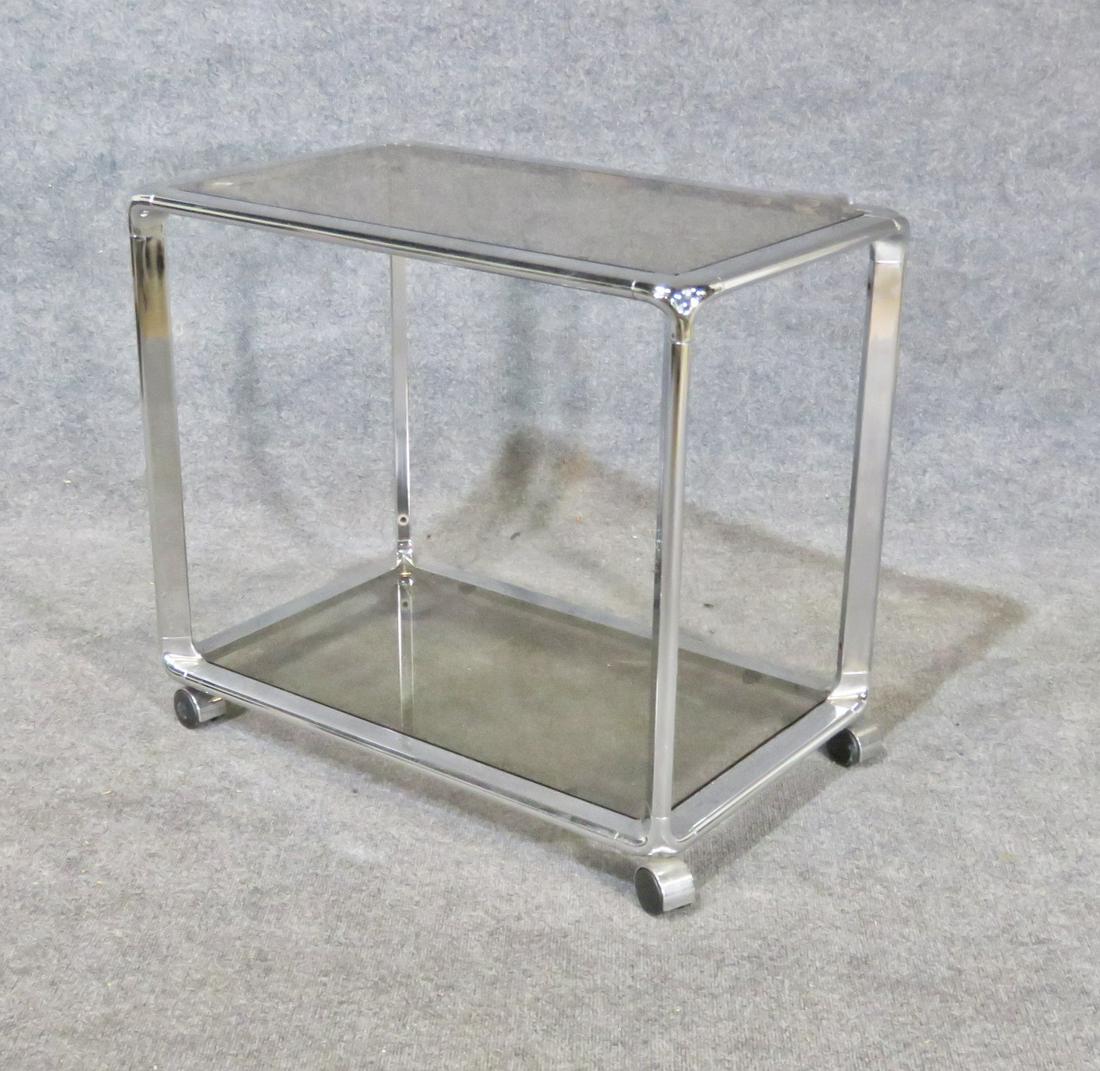 CHROME AND GLASS TEA CART (1 of 3)