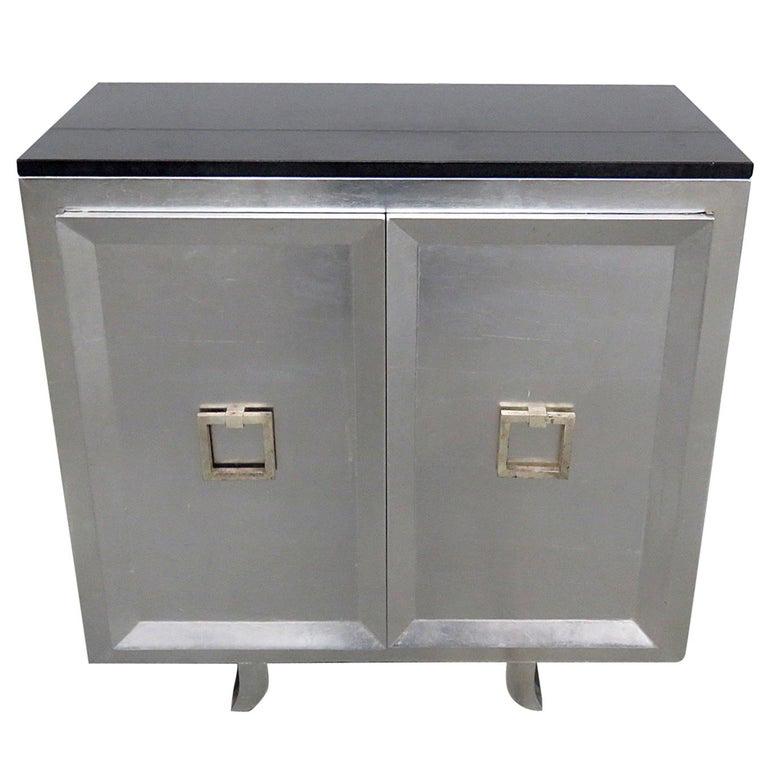 FRENCH ART DECO MARBLE TOP SILVER LEAF COMMODE (1 of 8)