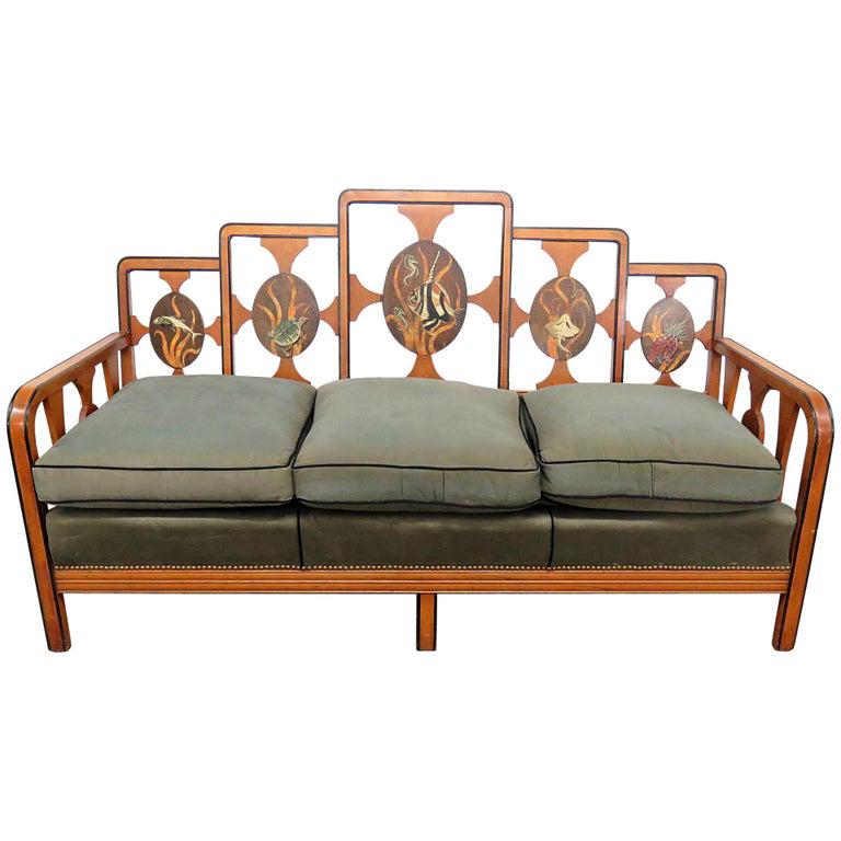 FRENCH ART DECO MARINE LIFE SOFA (1 of 6)