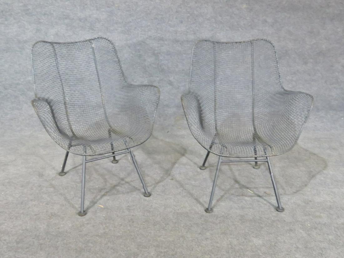 PAIR RUSSELL WOODARD MODERN METAL CHAIRS (1 of 3)