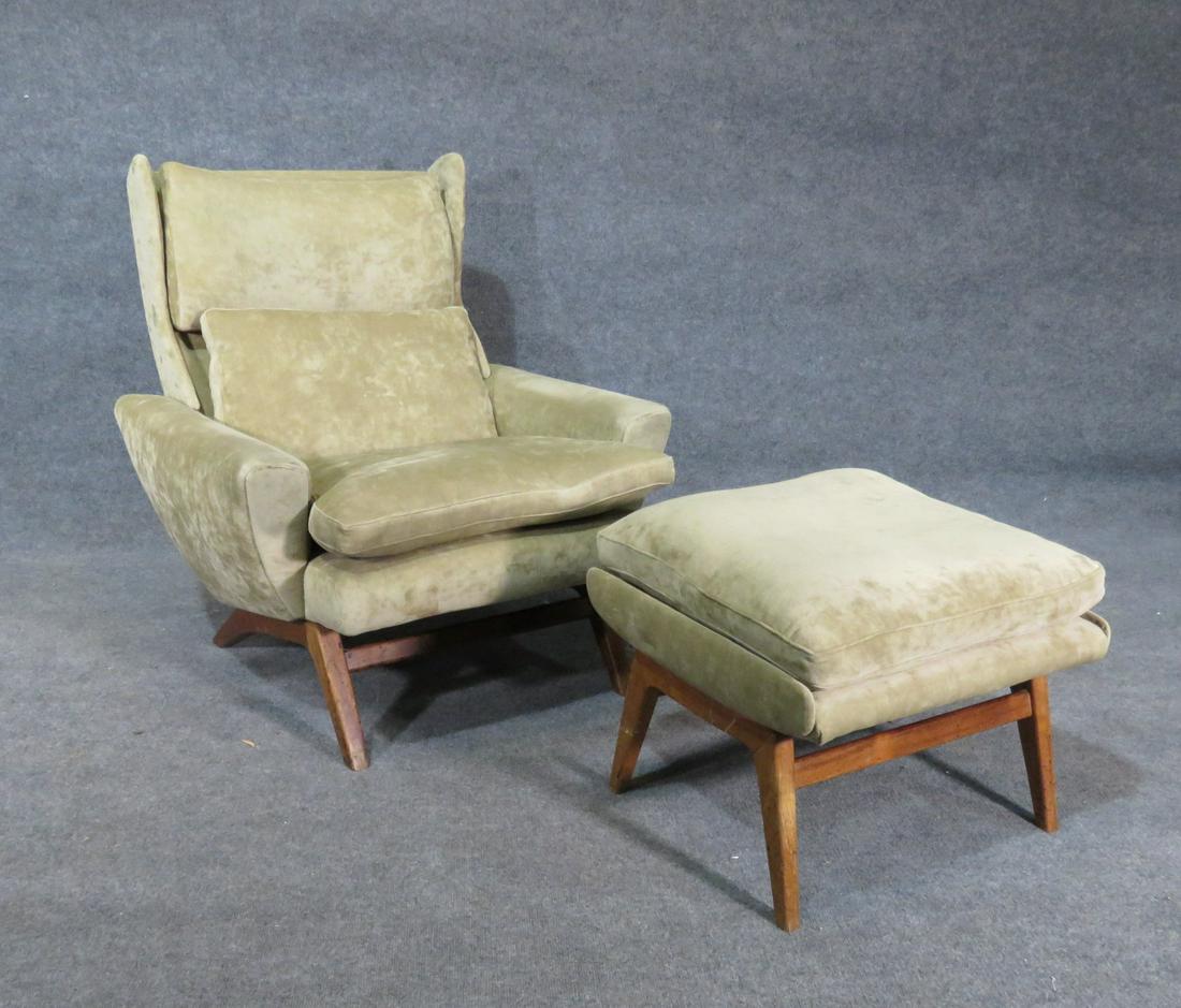 MID CENTURY MODERN ARM CHAIR & OTTOMAN (1 of 9)