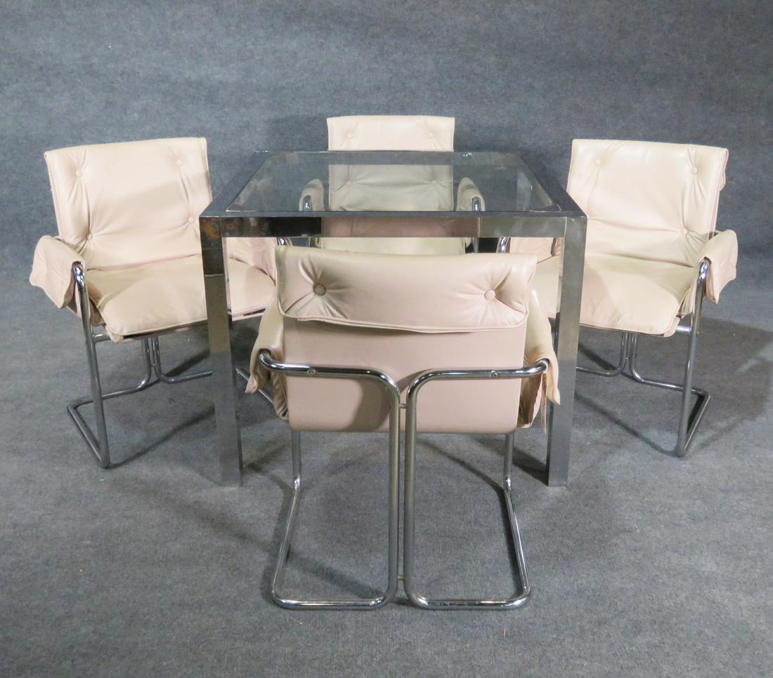 GLASS TOP TABLE AND 4 CHAIRS (1 of 7)