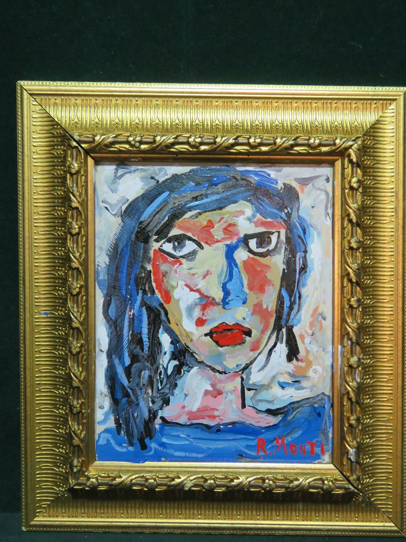 SIGNED ROCCO MONTICOLO MODERN ABSTRACT PORTRAIT (1 of 5)