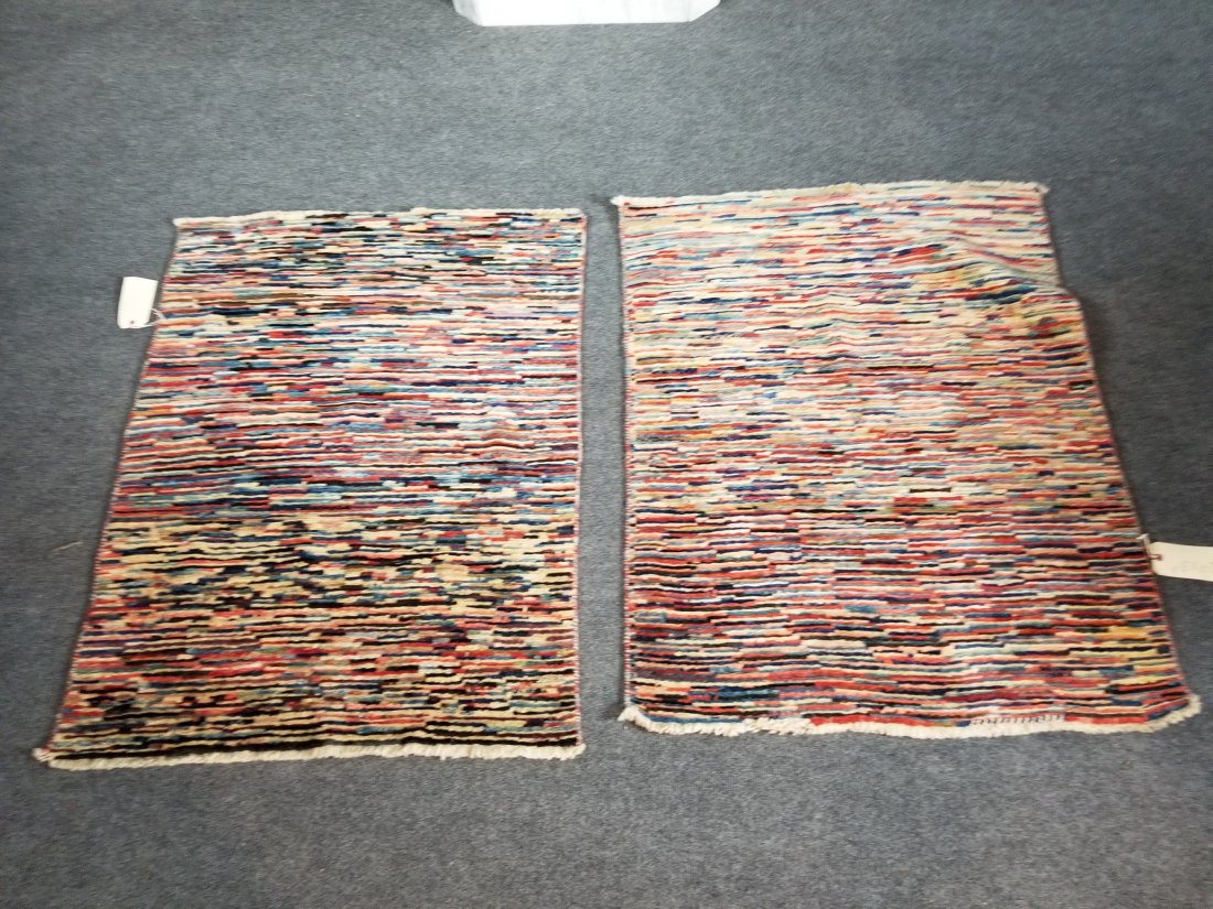 2 MCM HAND MADE "RAINBOW" RUGS (1 of 3)