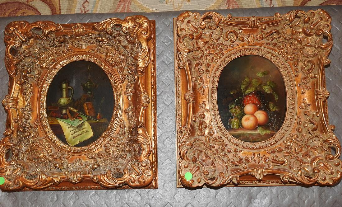 PAIR STILL LIFE PAINTINGS (1 of 8)