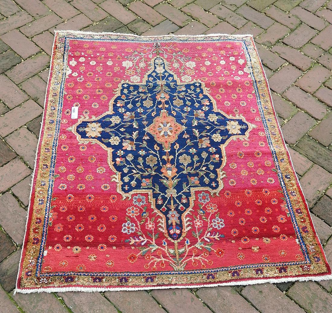 RED AND BLUE ORIENTAL RUG (1 of 3)