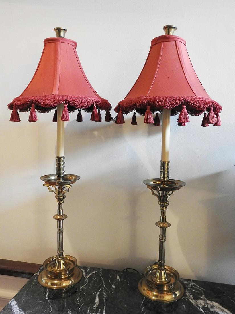PAIR BRASS LAMPS (1 of 3)