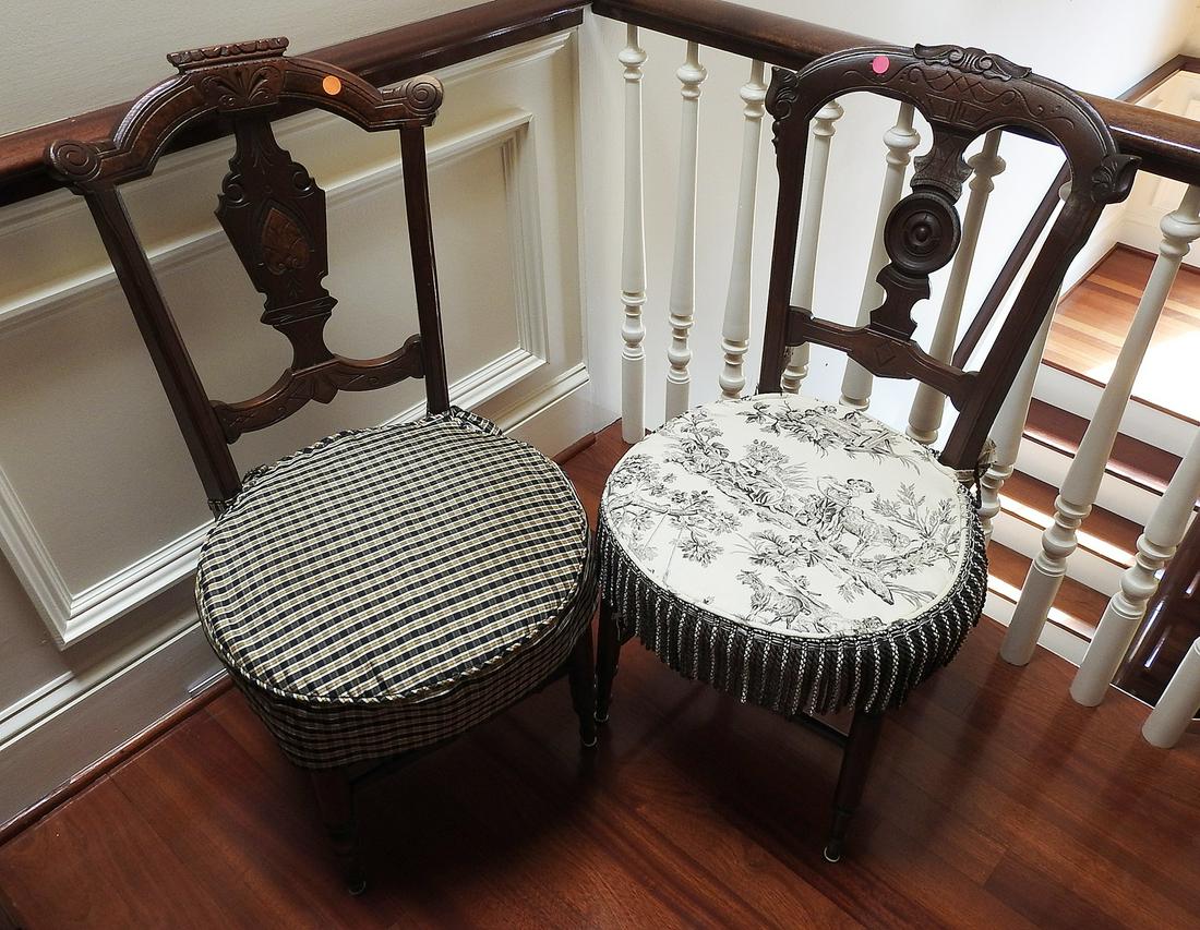 PAIR VICTORIAN SIDE CHAIRS (1 of 3)