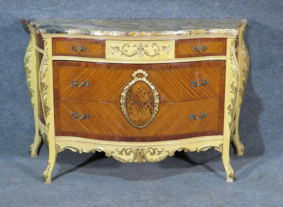FRENCH PAINTED MARBLE TOP DRESSER (1 of 8)