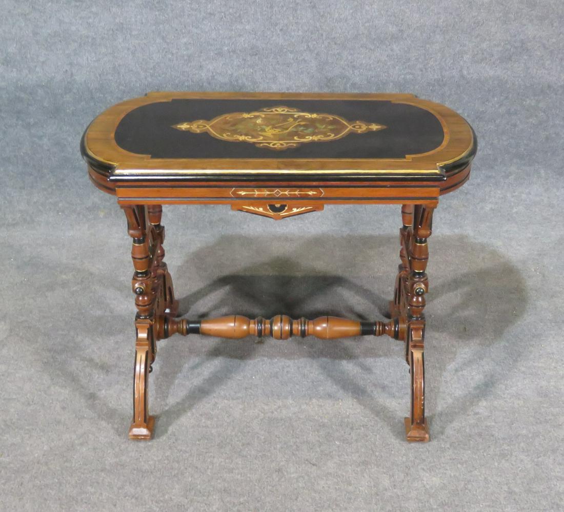 VICTORIAN HERTER STYLE INLAID CENTER TABLE (1 of 7)