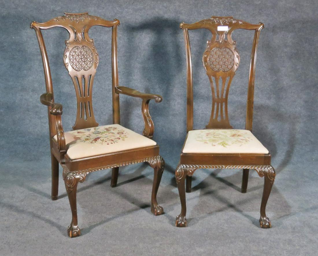 COMPANION PAIR OVERSIZED MAHOGANY CHAIRS (1 of 5)