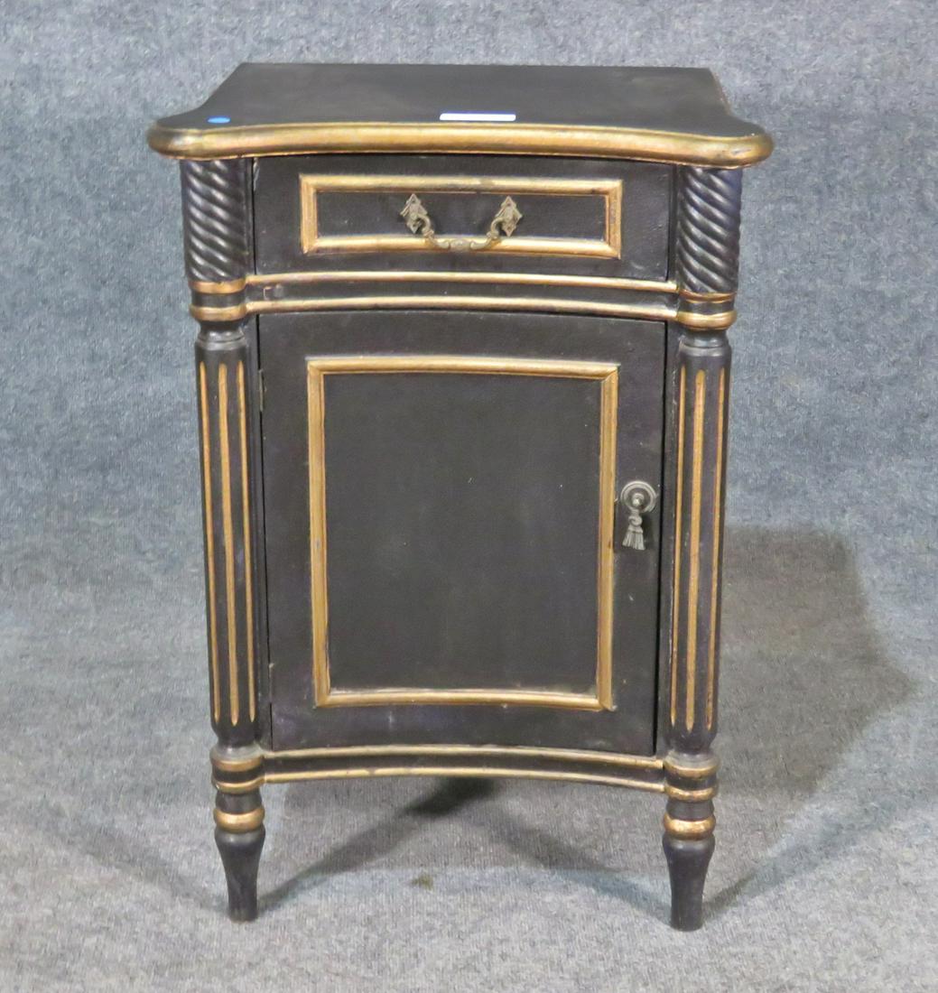 EBONIZED GILT TRIM NIGHT STAND (1 of 4)