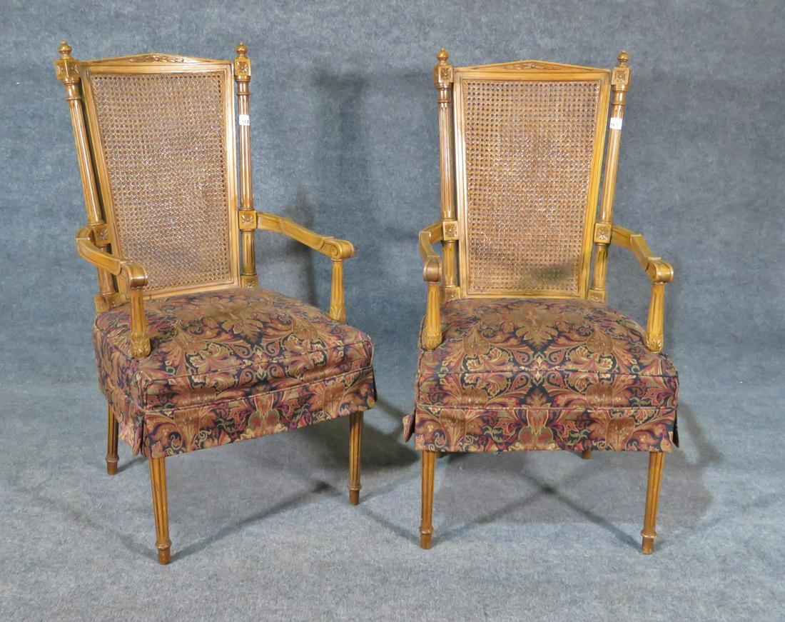 PAIR REGENCY STYLE CANE BACK CHAIRS (1 of 3)
