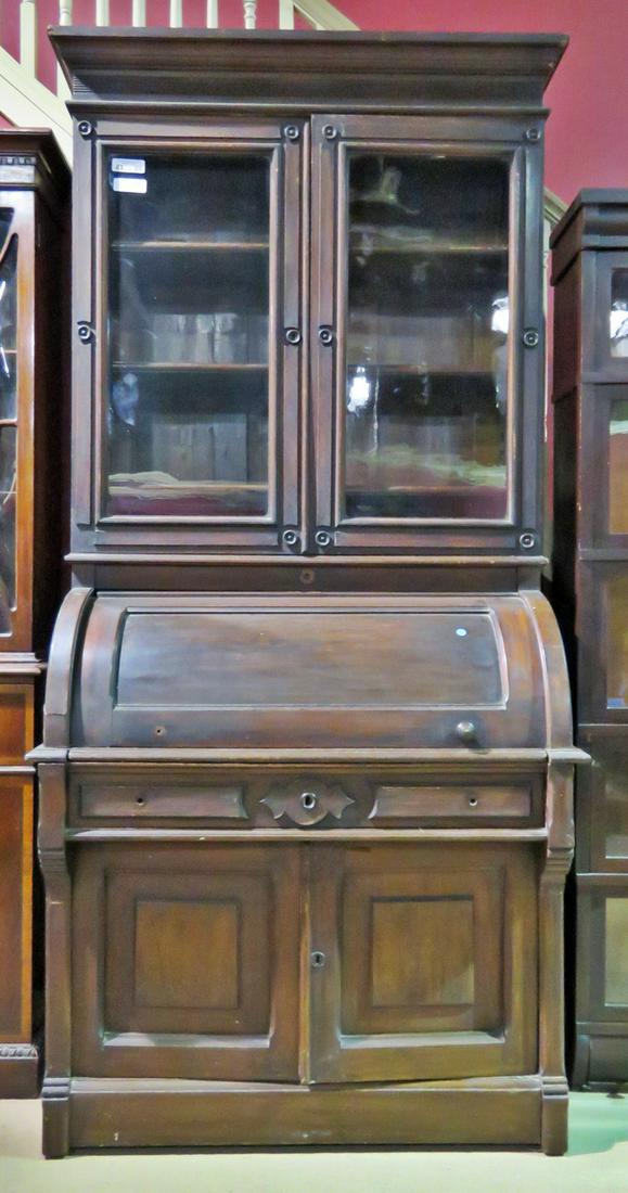VICTORIAN ROLL TOP SECRETARY DESK (1 of 8)