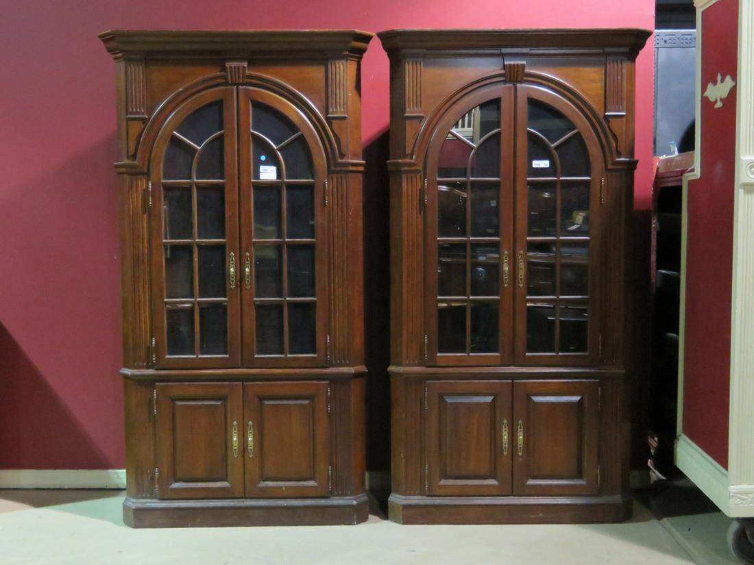 PAIR MAHOGANY CORNER CABINETS (1 of 9)