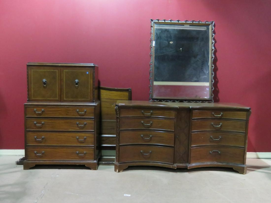 4 PC MAHOGANY BEDROOM SET (1 of 9)