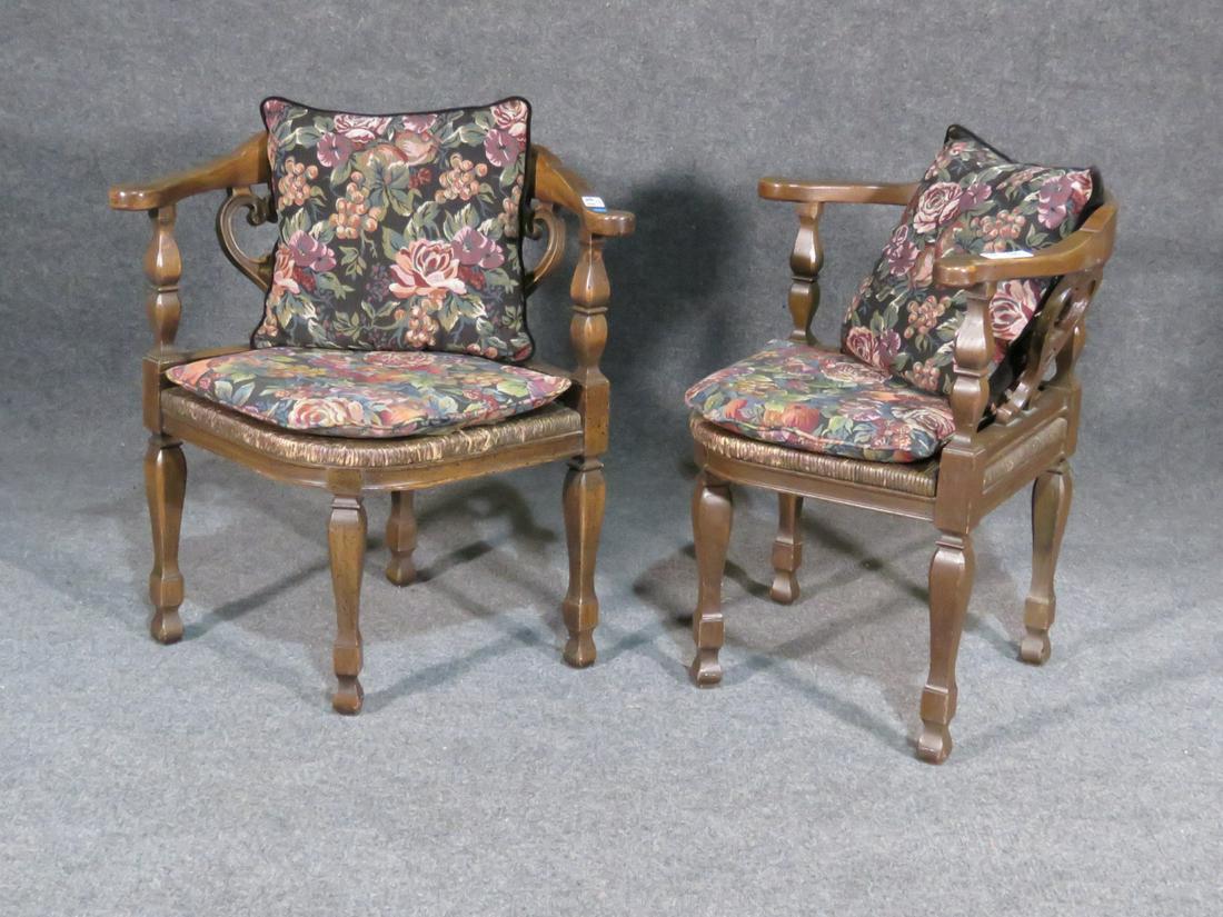 PAIR ANTIQUE CORNER CHAIRS (1 of 6)