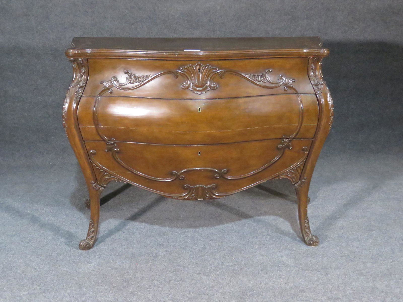 INLAID 3 DRAWER ITALIAN CARVED COMMODE (1 of 6)