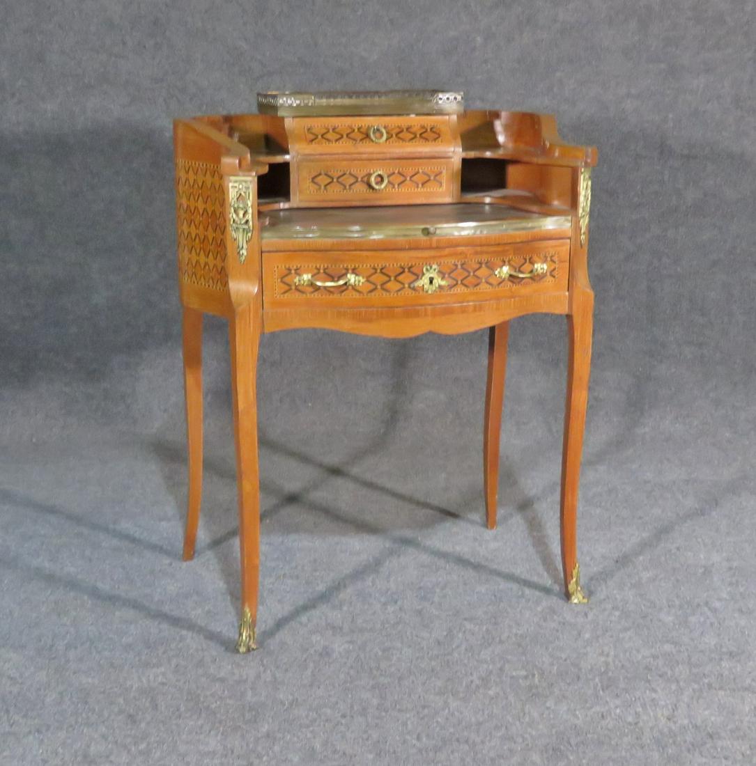 FRENCH INLAID MARBLE TOP DESK (1 of 9)