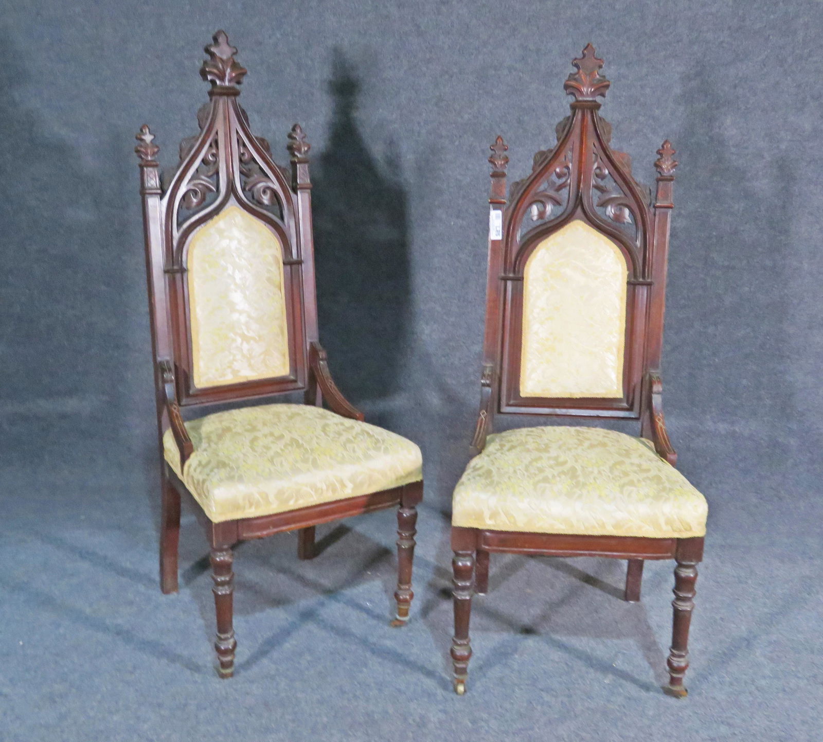 PAIR VICTORIAN HIGHBACK SIDE CHAIRS (1 of 3)