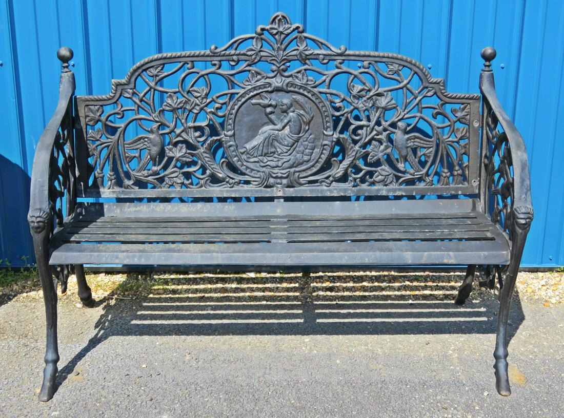 BLACK PAINTED IRON BENCH (1 of 5)