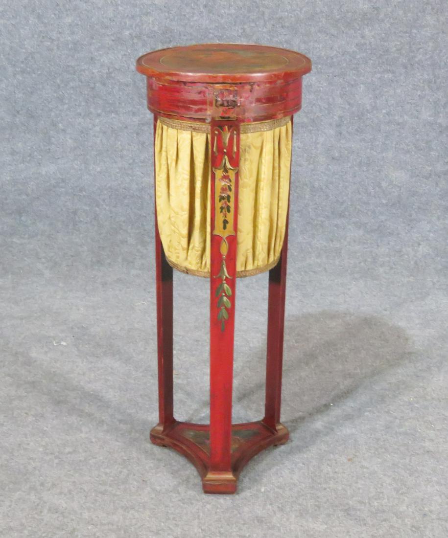 19TH C PAINT DECORATED SEWING STAND (1 of 7)