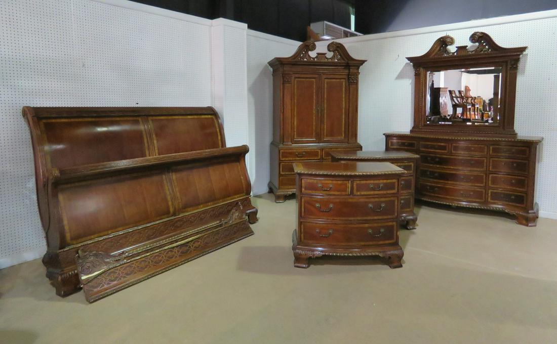 6 PC UNIVERSAL CHIPPENDALE BEDROOM SET (1 of 11)
