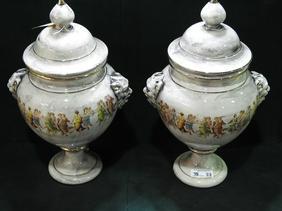 PAIR CAPPA DE MONTE STYLE COVERED URNS (1 of 4)