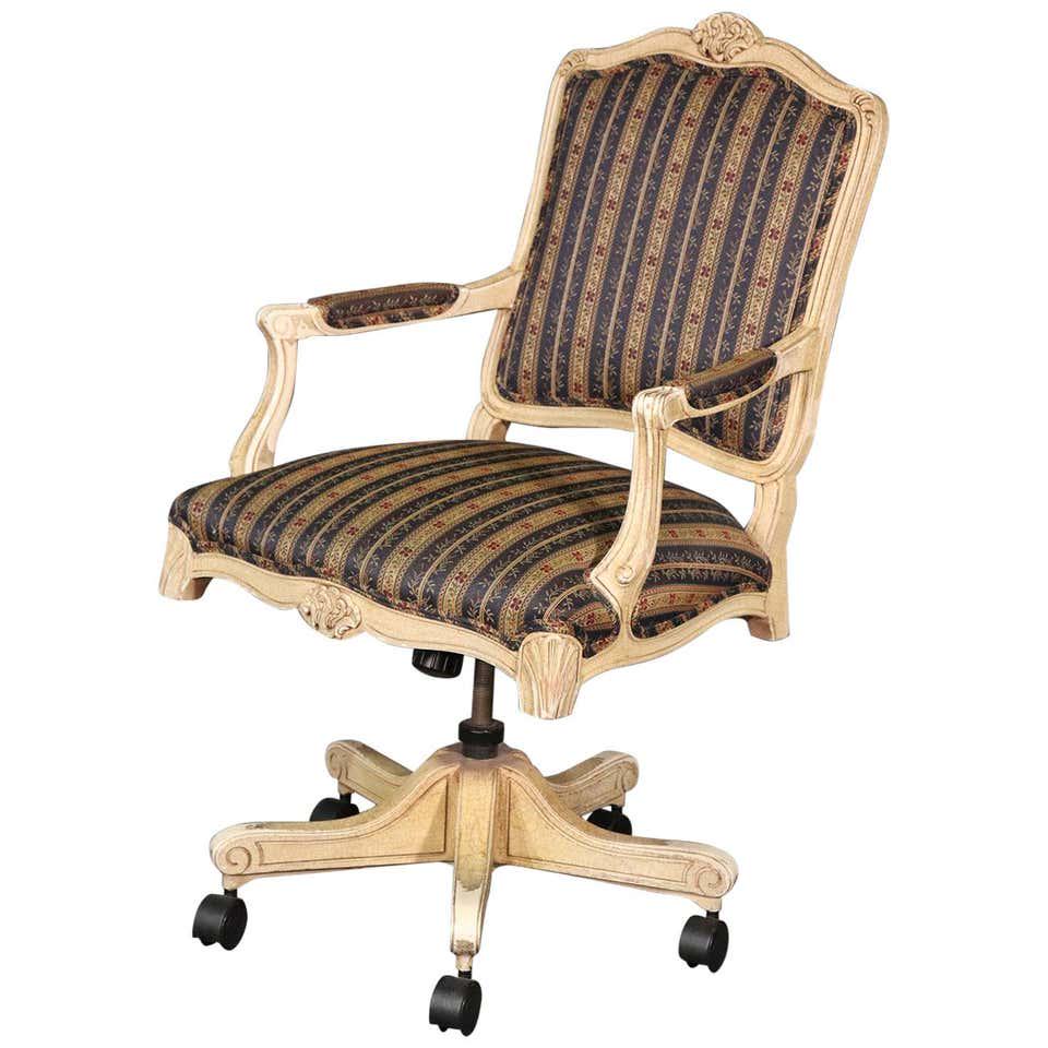 FRENCH LOUIS XV STYLE ROLLING OFFICE  CHAIR (1 of 6)