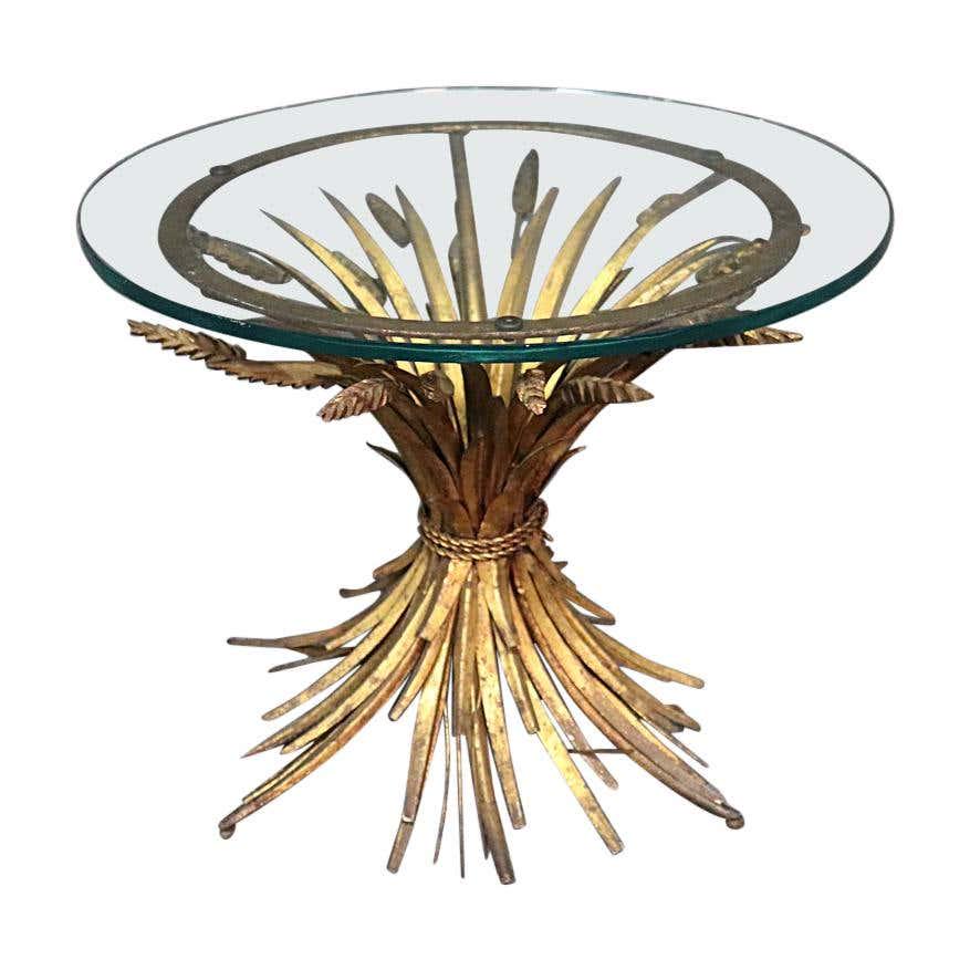 ITALIAN BAGUES STYLE GLASS TOP SIDE TABLE (1 of 5)