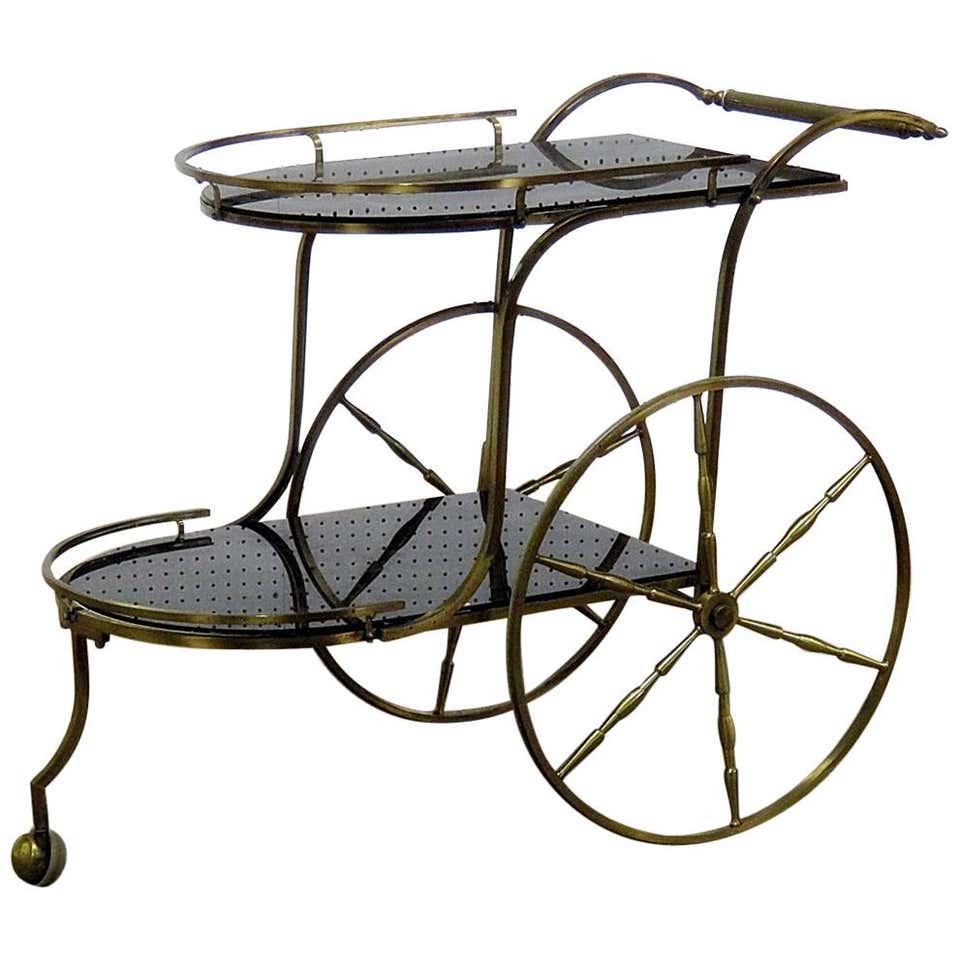 ITALIAN STYLE BRASS BAR CART (1 of 6)