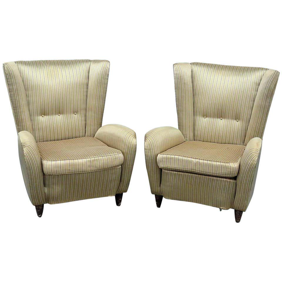 PAIR ITALIAN LOUNGE CHAIRS MANNER GIO PONTI (1 of 8)