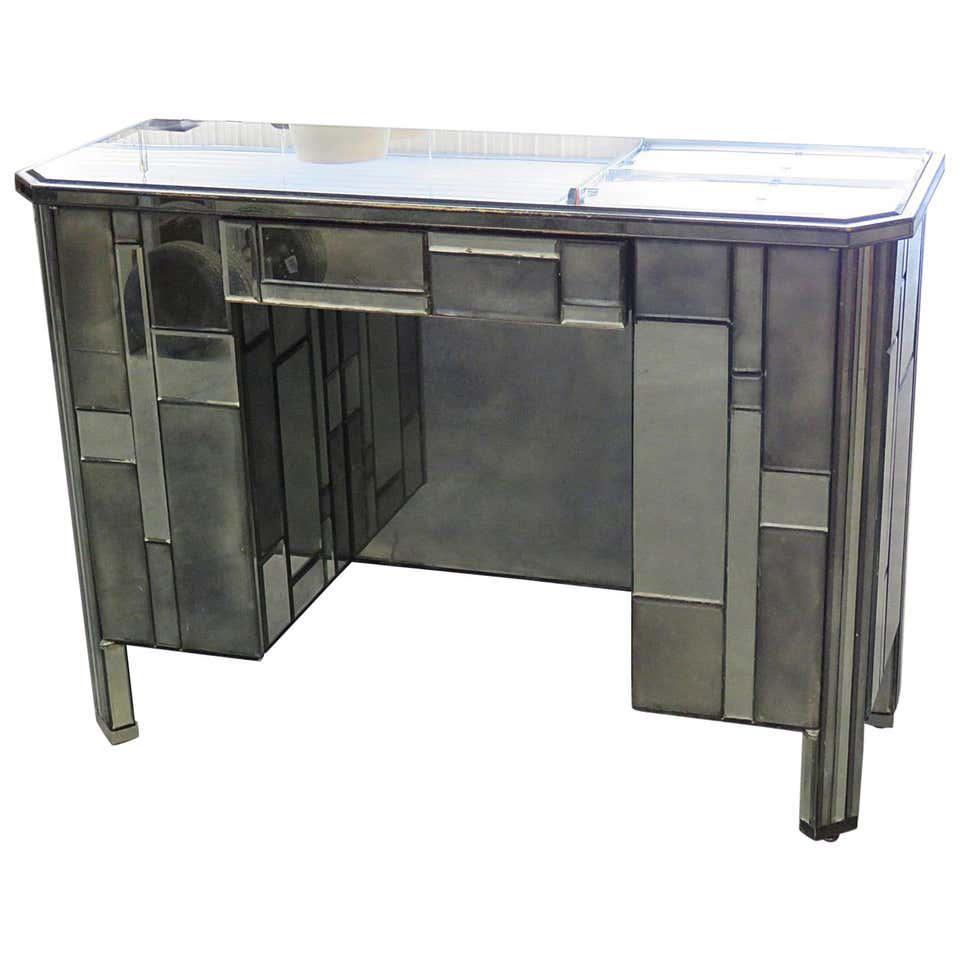 FRENCH ART DECO ANTIQUE MIRRORED DESK (1 of 10)