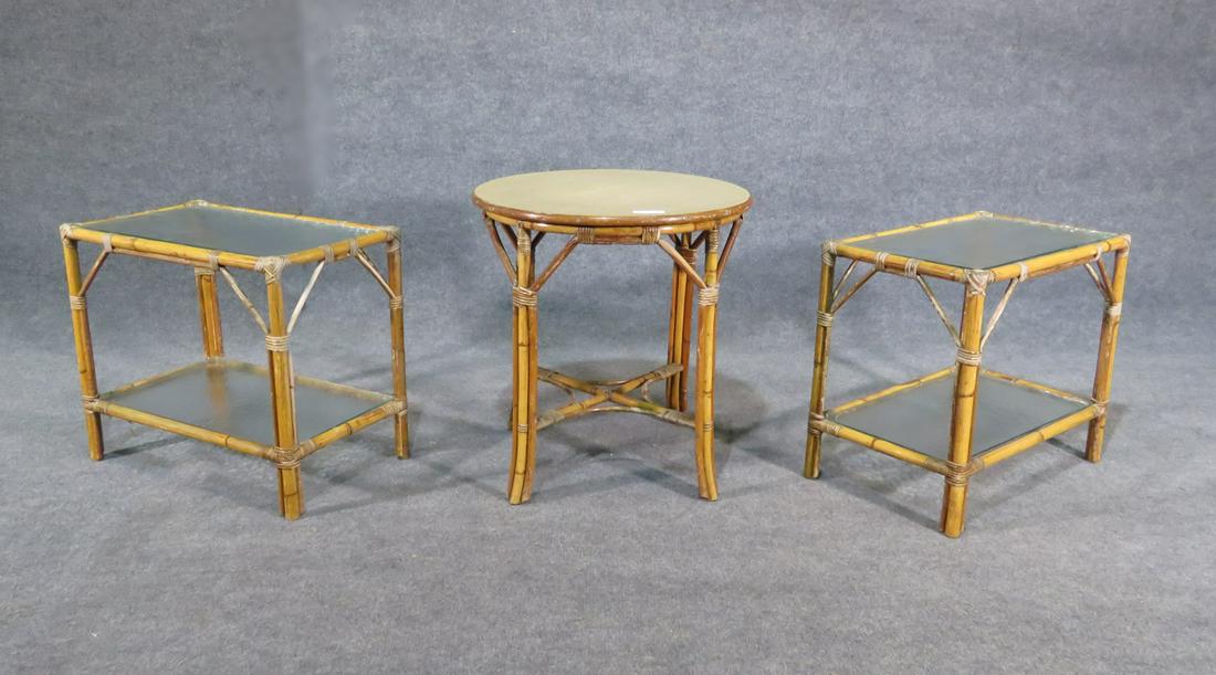 3 PC BAMBOO TABLE SET (1 of 6)