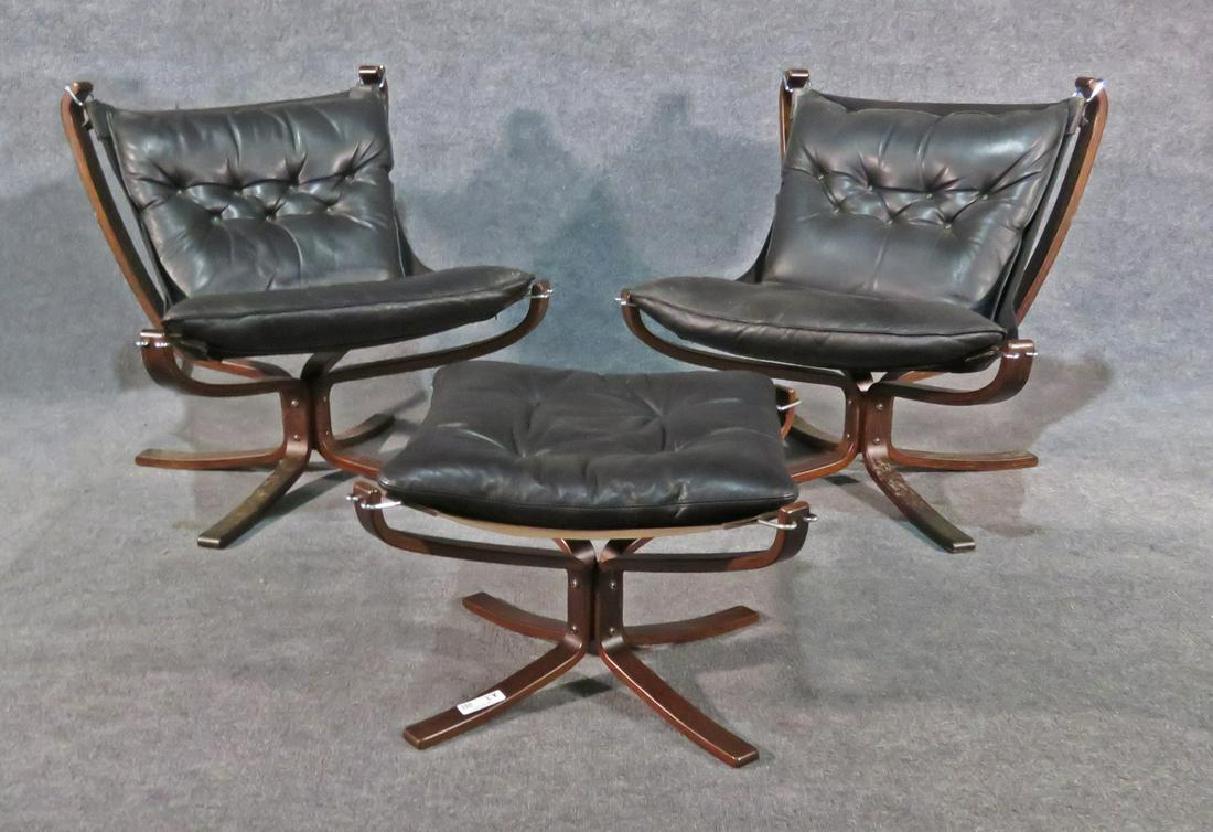 VATNE MOBLER FALCON CHAIRS & ONE OTTOMAN (1 of 10)
