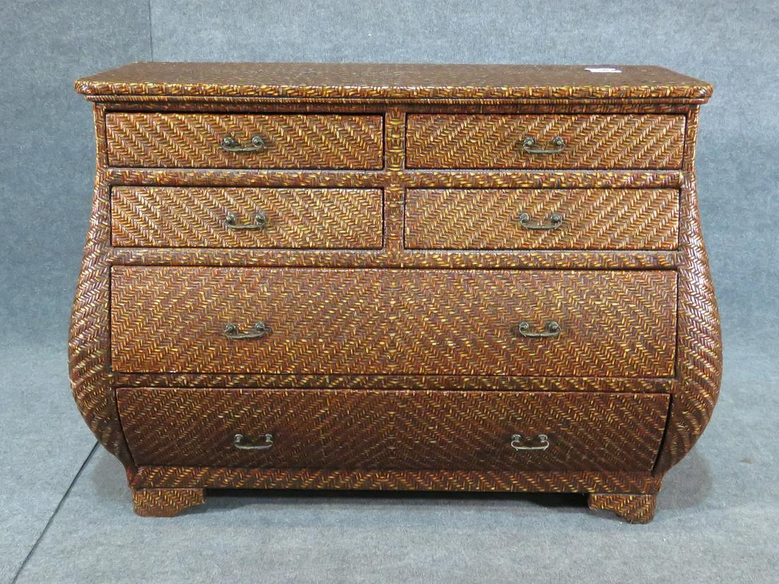 WICKER BOMBAY STYLE CHEST OF DRAWERS (1 of 8)
