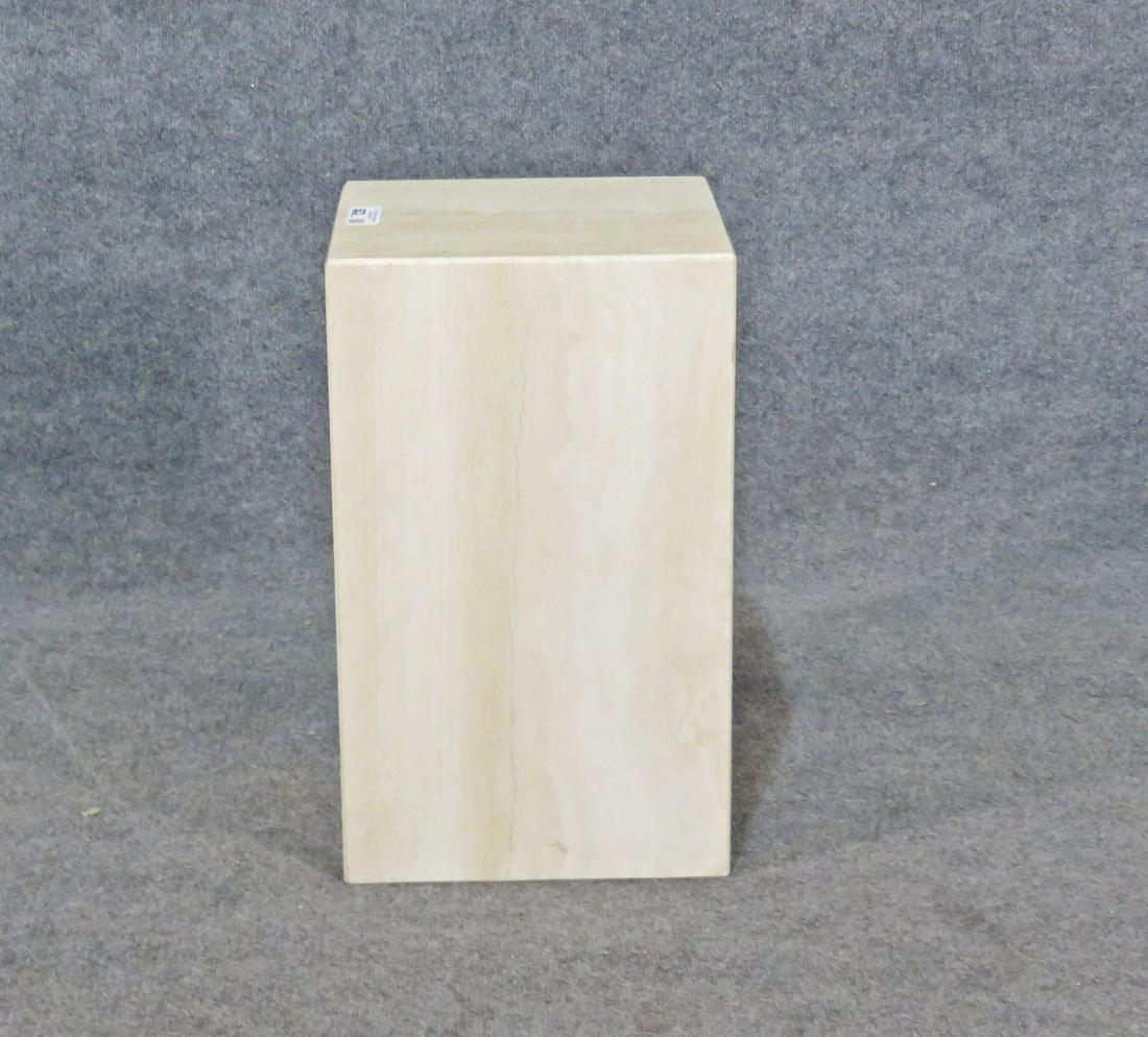 MID CENTURY MODERN TRAVERTINE PEDESTAL (1 of 4)