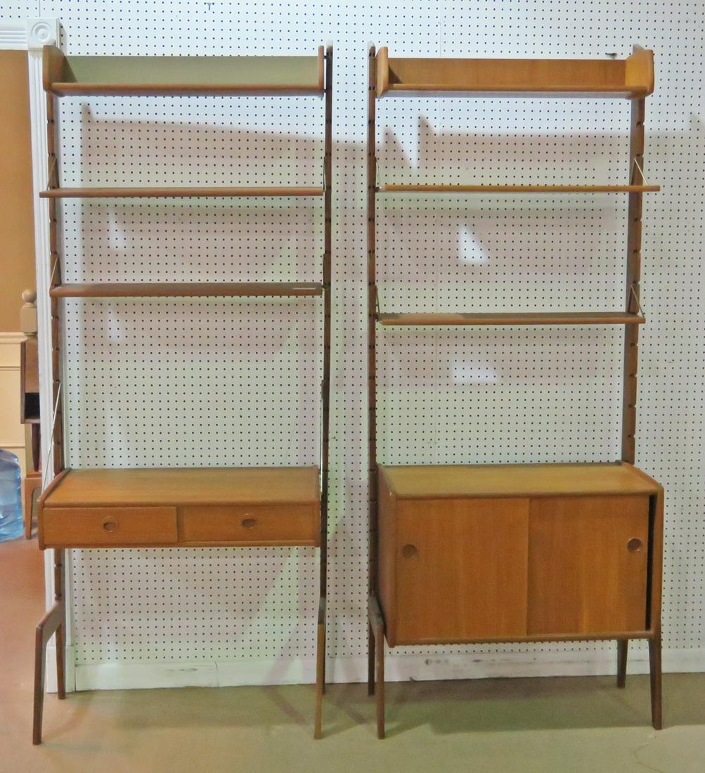 PAIR TEAK MID CENTURY MODERN WALL UNITS (1 of 6)