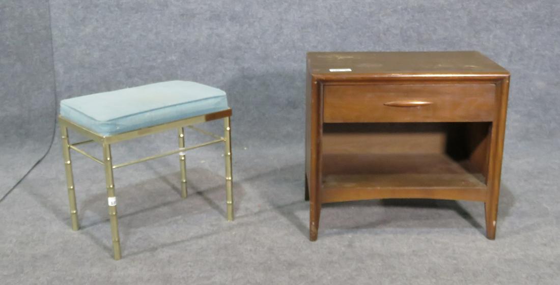 NIGHTSTAND AND FAUX BAMBOO STOOL (1 of 6)