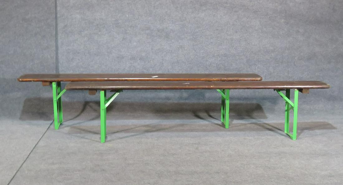 PAIR INDUSTRIAL STYLE FOLDING BENCHES (1 of 5)