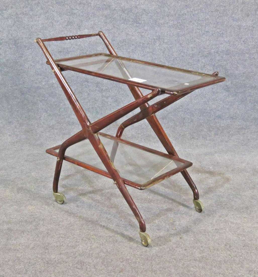 ICO PARISI STYLE GLASS TOP BAR CART (1 of 5)