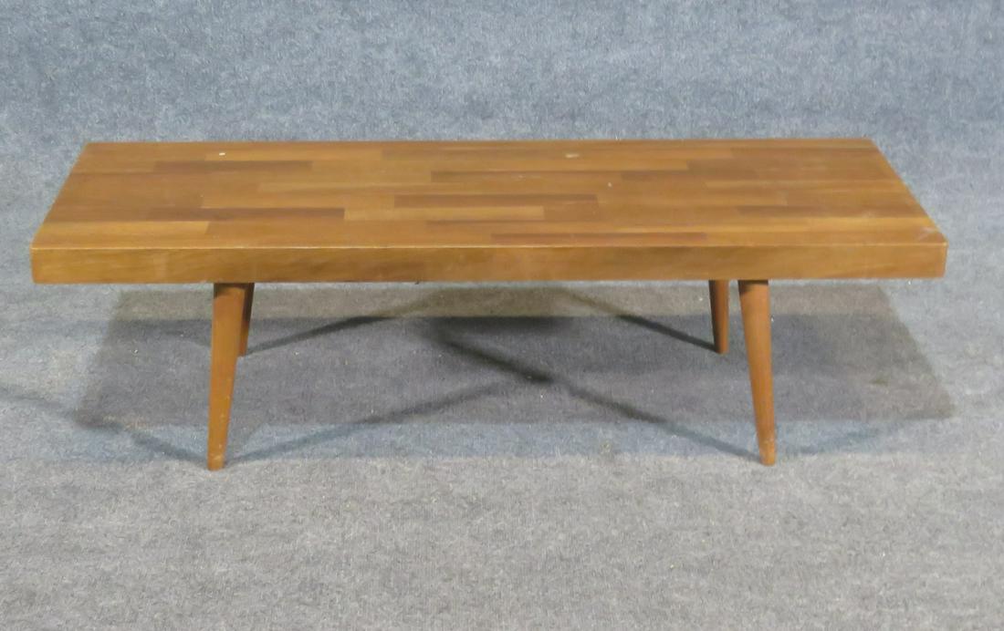 WALNUT BUTCHER BLOCK STYLE COFFEE TABLE (1 of 6)